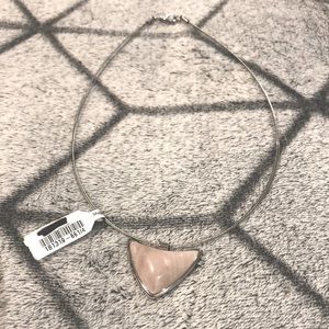 NWT Rose Quartz 16” Silver Necklace